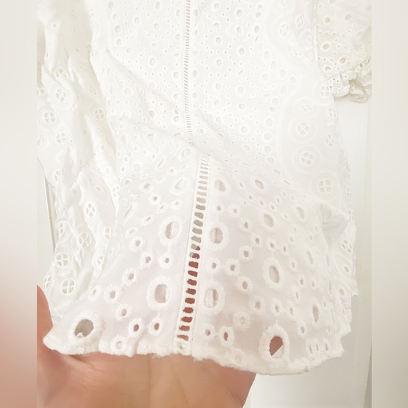 NWT Parker White Eyelet Short Sleeve Blouse - Picture 2 of 7